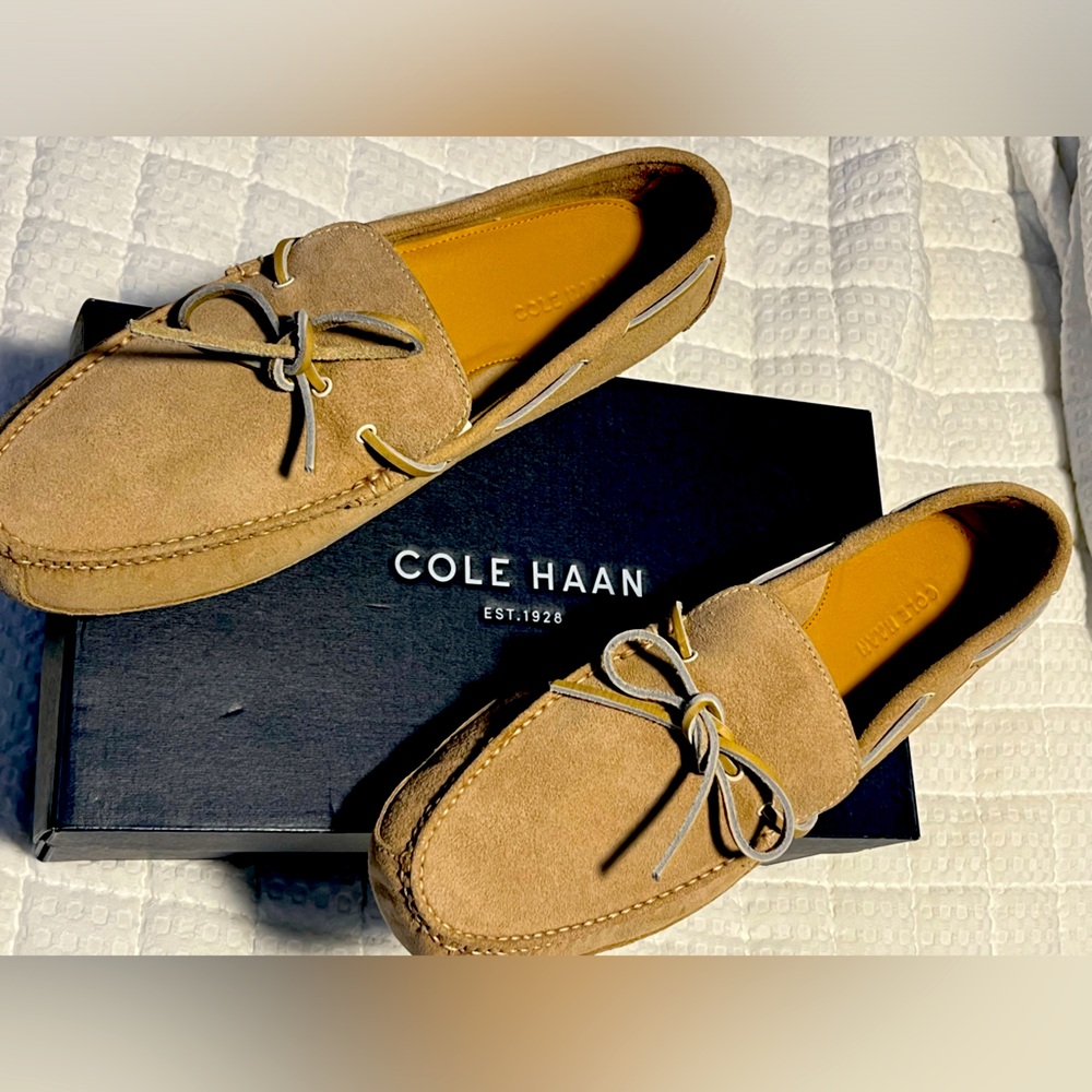 NEW‼️ MEN Cole Haan Suede Driving Shoes Loafers Sz 13 massage sole